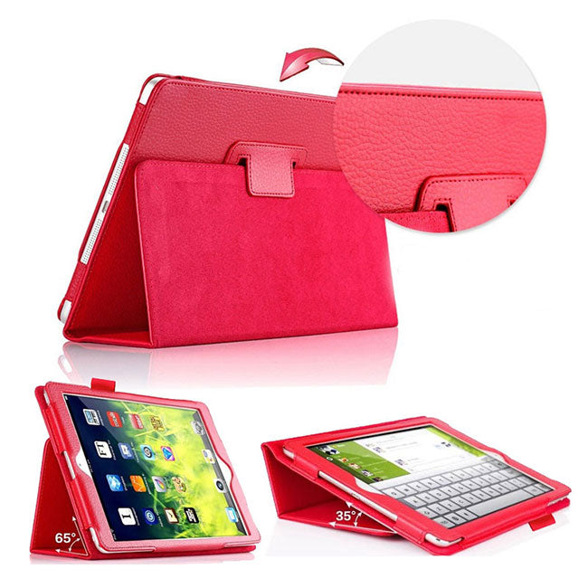 iPad 5th/6th Case - 9.7" Matte Flip Litchi Leather iPad Cover