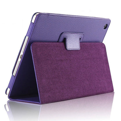 iPad 5th/6th Case - 9.7" Matte Flip Litchi Leather iPad Cover