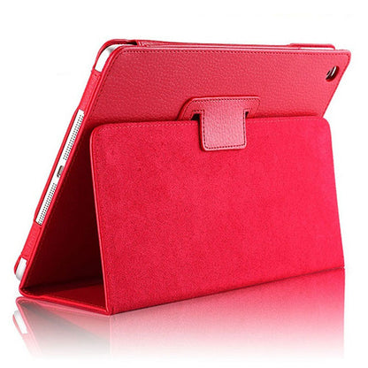 iPad 5th/6th Case - 9.7" Matte Flip Litchi Leather iPad Cover