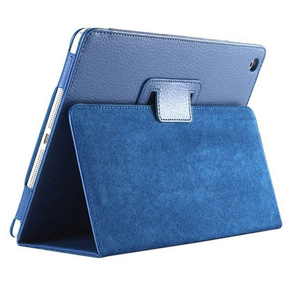 iPad 5th/6th Case - 9.7" Matte Flip Litchi Leather iPad Cover