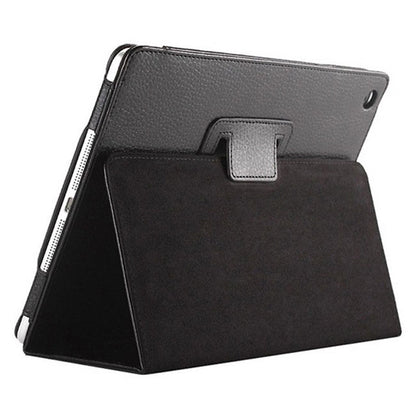 iPad 5th/6th Case - 9.7" Matte Flip Litchi Leather iPad Cover