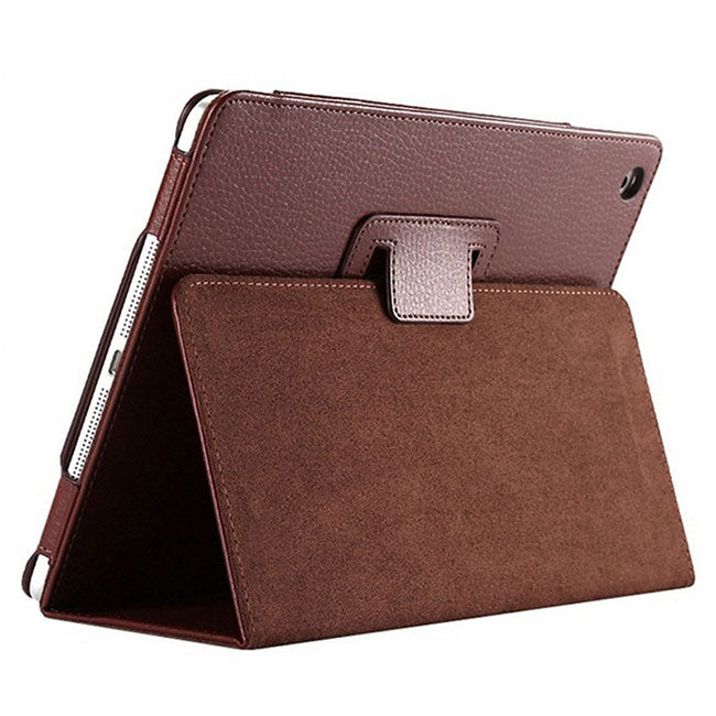 iPad 5th/6th Case - 9.7" Matte Flip Litchi Leather iPad Cover